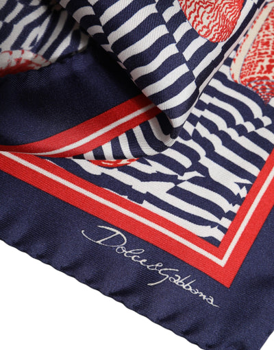Dolce &amp; Gabbana Multicolor Seashells Vierkante Heren Foulard Sjaal