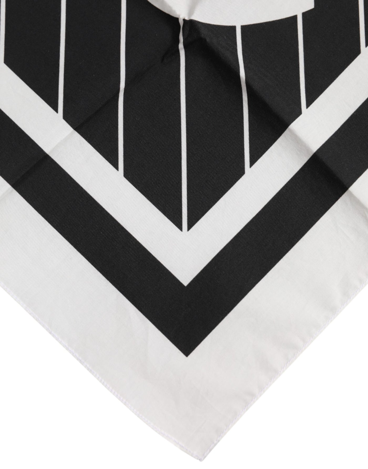 Dolce &amp; Gabbana Zwart Wit DG Logo Vierkante Heren Foulard Sjaal
