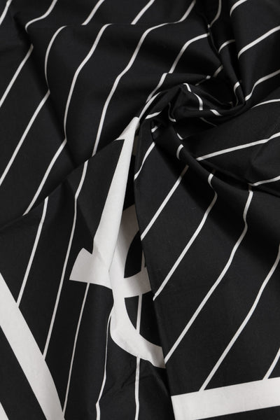 Dolce &amp; Gabbana Zwart Wit DG Logo Vierkante Heren Foulard Sjaal