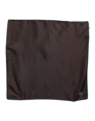 Dolce &amp; Gabbana Bruin DG Crown Zijden Vierkante Heren Foulard Sjaal
