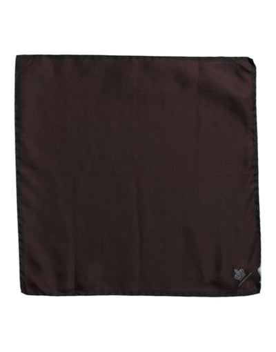 Dolce &amp; Gabbana Bruin DG Crown Zijden Vierkante Heren Foulard Sjaal