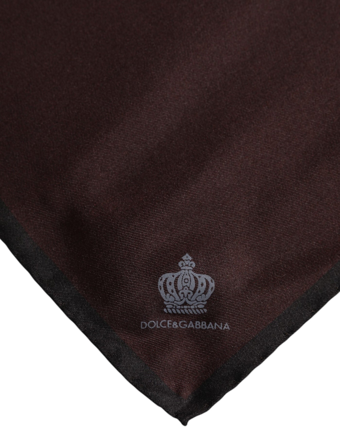 Dolce &amp; Gabbana Bruin DG Crown Zijden Vierkante Heren Foulard Sjaal