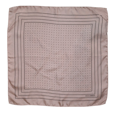Dolce &amp; Gabbana Beige Stippen Zijden Vierkante Heren Foulard Sjaal