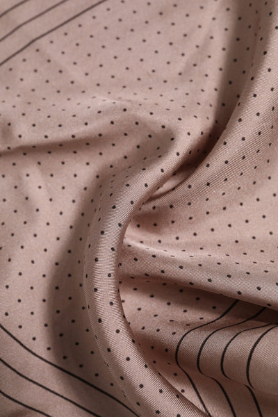 Dolce &amp; Gabbana Beige Stippen Zijden Vierkante Heren Foulard Sjaal