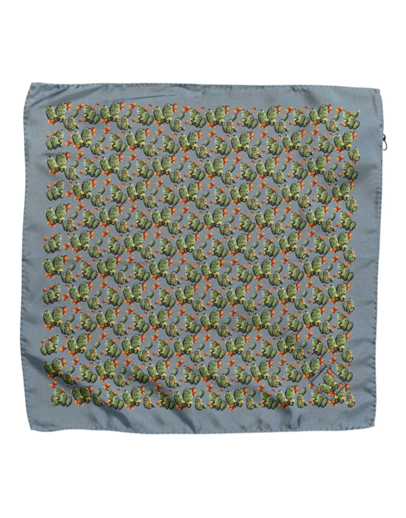 Dolce &amp; Gabbana Grijsgroene Cactusprint Vierkante Foulard Sjaal