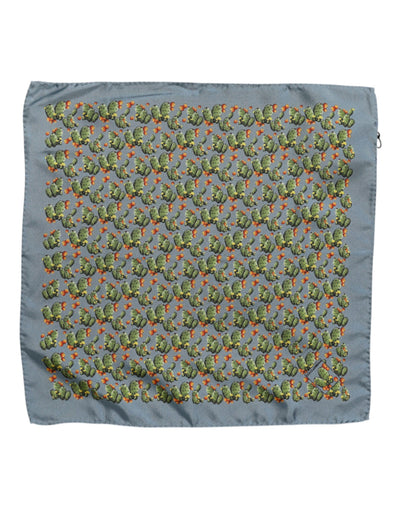 Dolce &amp; Gabbana Grijsgroene Cactusprint Vierkante Foulard Sjaal
