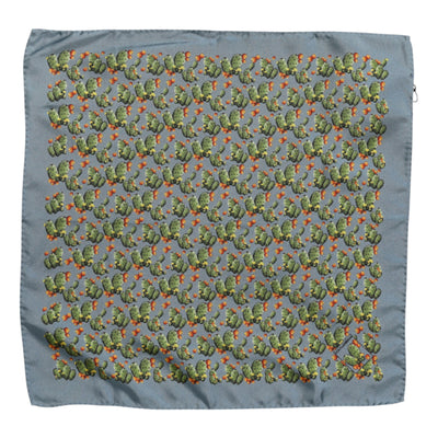 Dolce &amp; Gabbana Grijsgroene Cactusprint Vierkante Foulard Sjaal