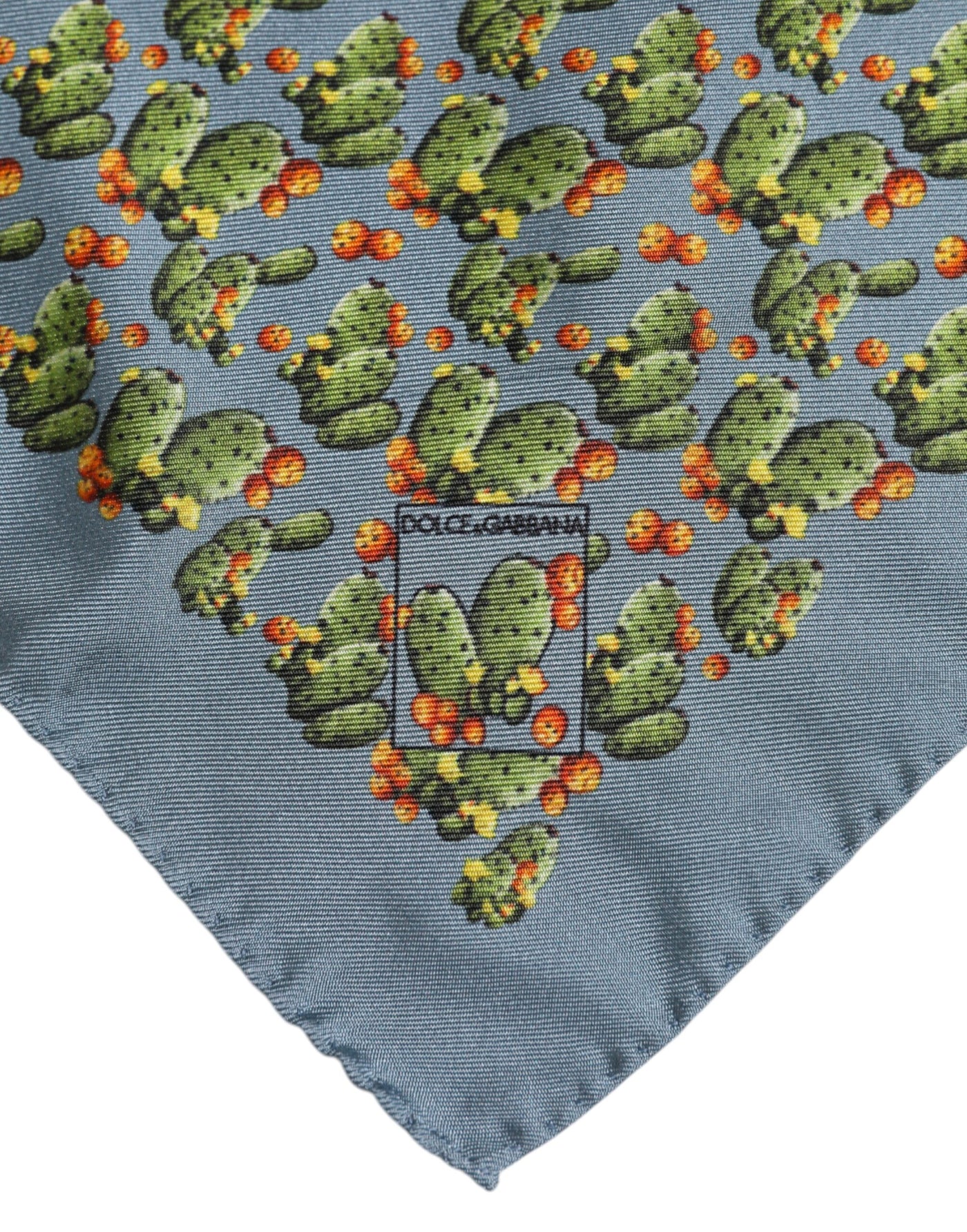 Dolce &amp; Gabbana Grijsgroene Cactusprint Vierkante Foulard Sjaal