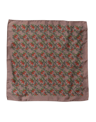 Dolce &amp; Gabbana Bruine Chilis Zijden Vierkante Heren Foulard Sjaal