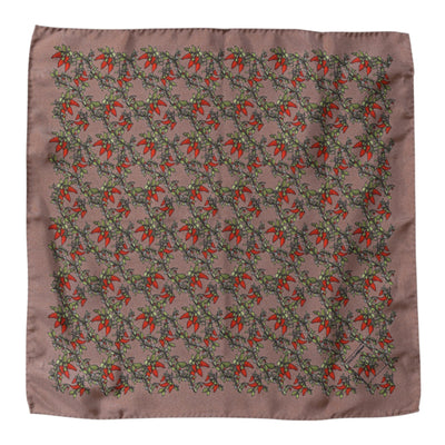 Dolce &amp; Gabbana Bruine Chilis Zijden Vierkante Heren Foulard Sjaal