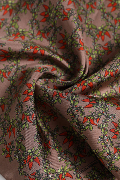 Dolce &amp; Gabbana Bruine Chilis Zijden Vierkante Heren Foulard Sjaal