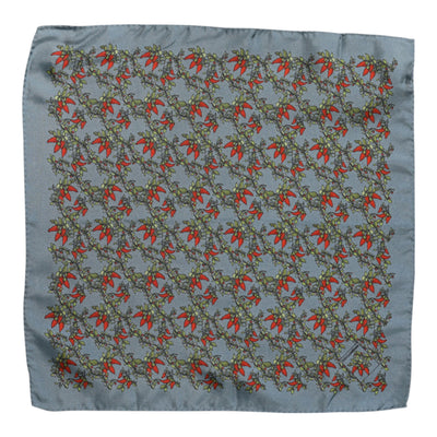 Dolce &amp; Gabbana Grijze Chilis Zijden Vierkante Heren Foulard Sjaal