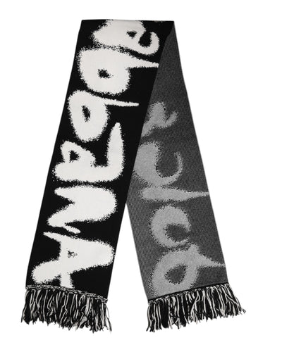 Dolce &amp; Gabbana Zwarte Logo Nekwarmer Wikkel Sjaal voor Heren