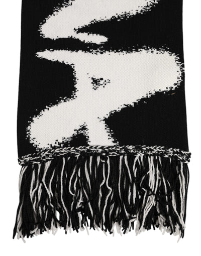 Dolce &amp; Gabbana Zwarte Logo Nekwarmer Wikkel Sjaal voor Heren