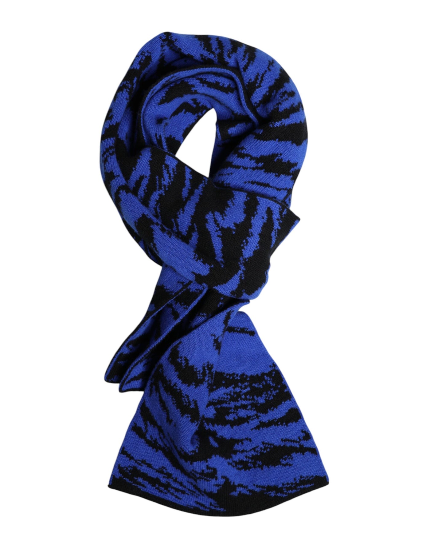 Dolce &amp; Gabbana Blauw Zwart Logo Nekwarmer Wikkel Sjaal
