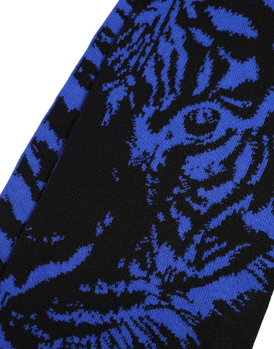 Dolce &amp; Gabbana Blauw Zwart Logo Nekwarmer Wikkel Sjaal