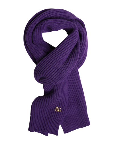 Dolce &amp; Gabbana Paarse DG Logo Nekwarmer Wikkel Sjaal