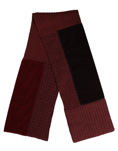Dolce &amp; Gabbana Maroon Black Neck Warmer Wrap Shawl Sjaal