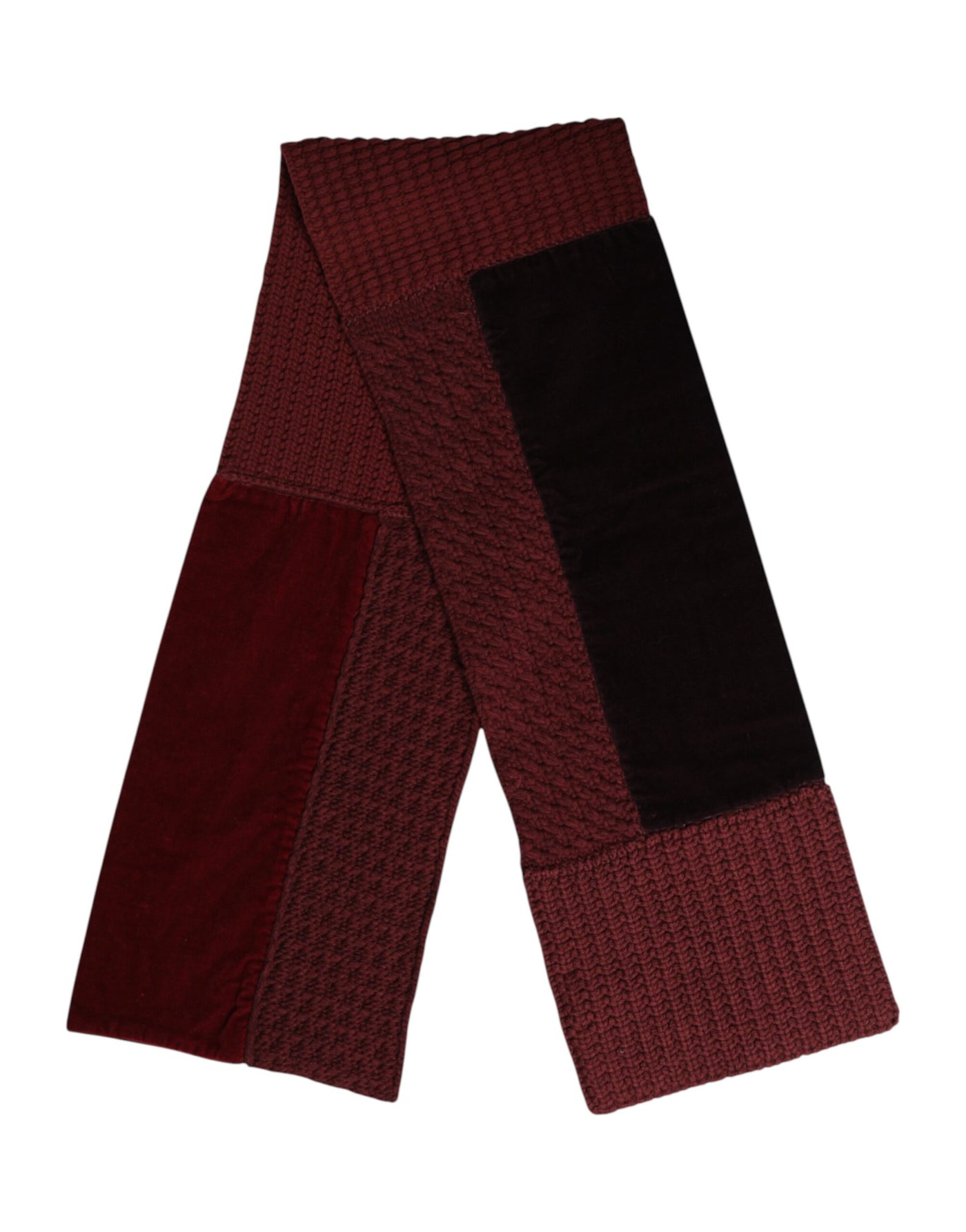 Dolce &amp; Gabbana Maroon Black Neck Warmer Wrap Shawl Sjaal