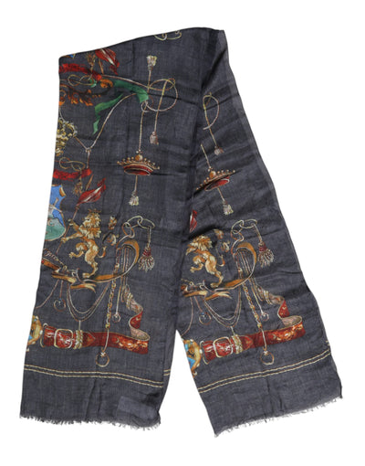 Dolce &amp; Gabbana Grijze Grafische Print Warmer Wrap Sjaal