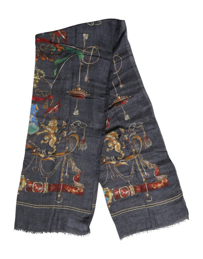 Dolce &amp; Gabbana Grijze Grafische Print Warmer Wrap Sjaal