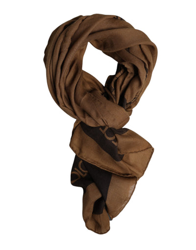 Dolce &amp; Gabbana Bruin DG Crown Nekwarmer Heren Foulard Sjaal