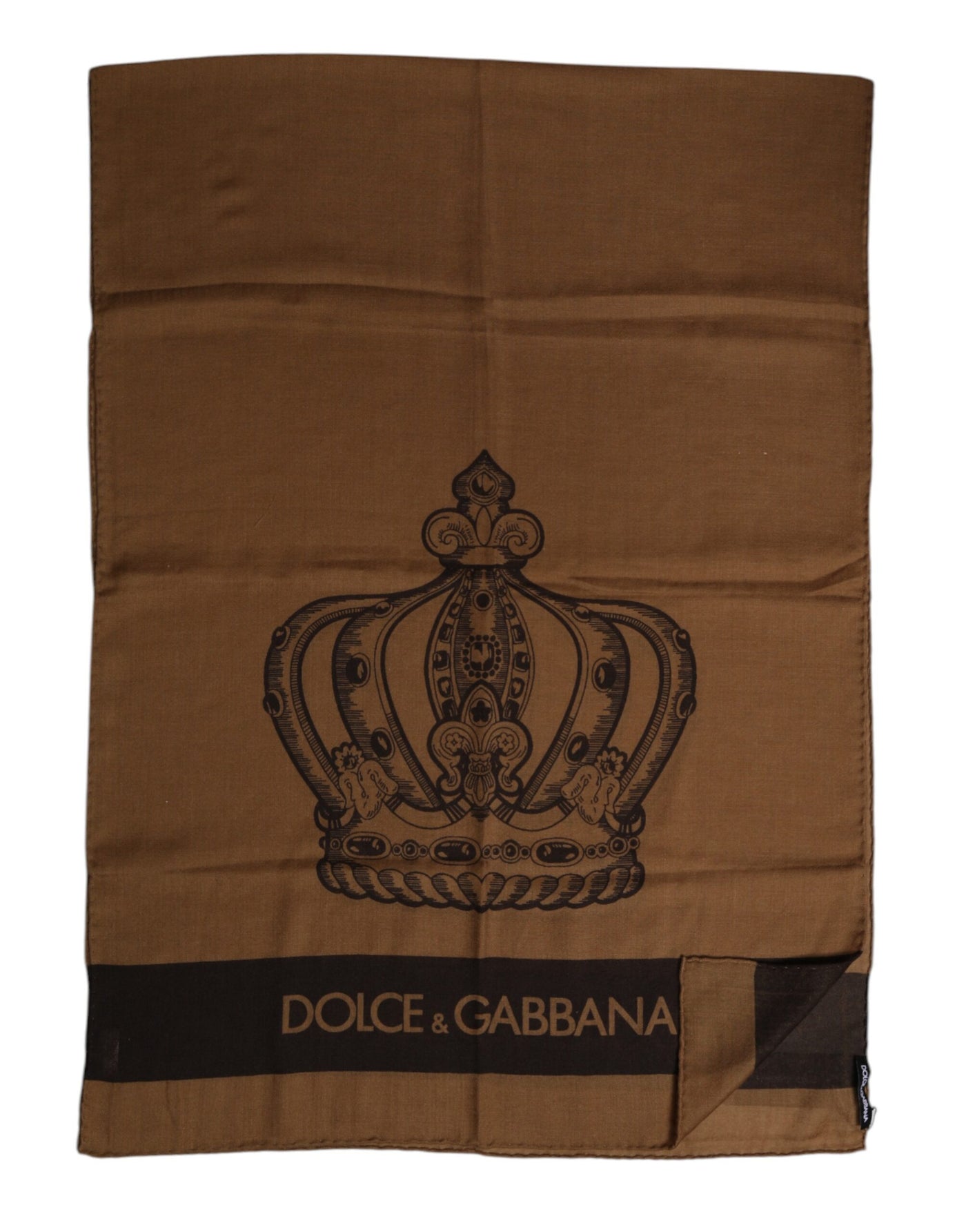 Dolce &amp; Gabbana Bruin DG Crown Nekwarmer Heren Foulard Sjaal