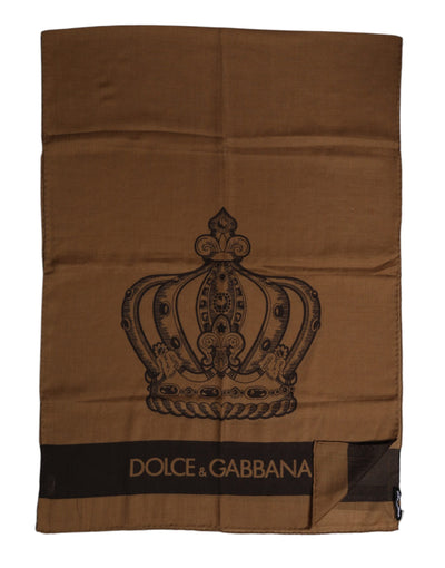 Dolce &amp; Gabbana Bruin DG Crown Nekwarmer Heren Foulard Sjaal