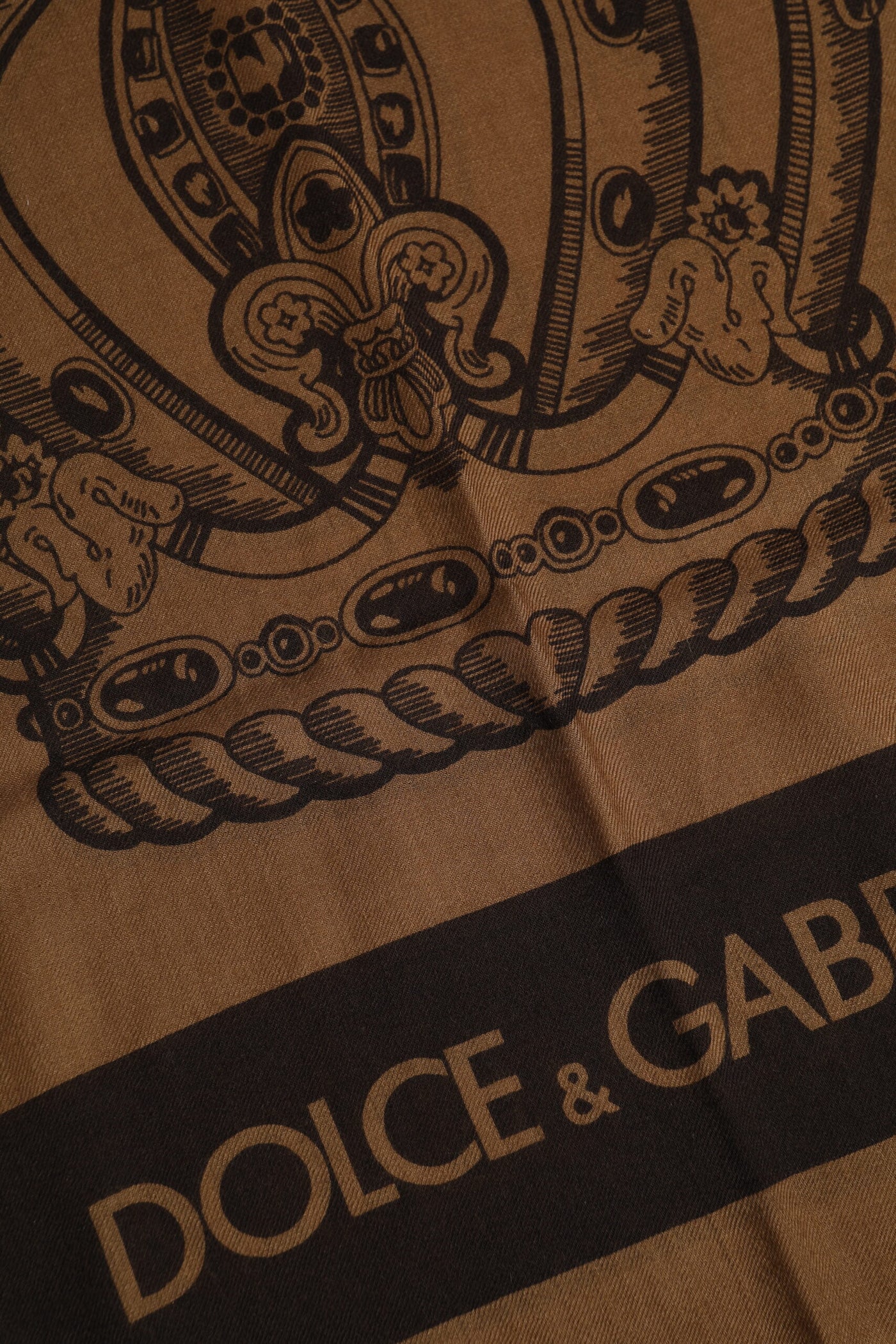 Dolce &amp; Gabbana Bruin DG Crown Nekwarmer Heren Foulard Sjaal