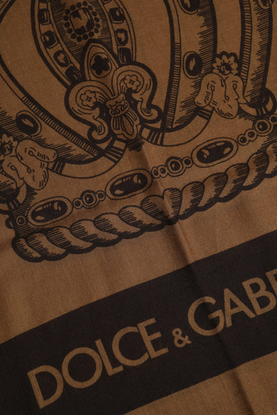 Dolce &amp; Gabbana Bruin DG Crown Nekwarmer Heren Foulard Sjaal