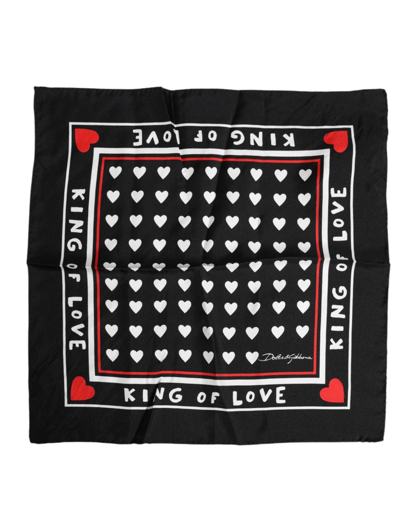 Dolce &amp; Gabbana Zwarte Zijden Vierkante Sjaal met Print voor Heren