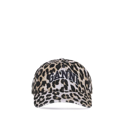 Casquette de baseball léopard Ganni