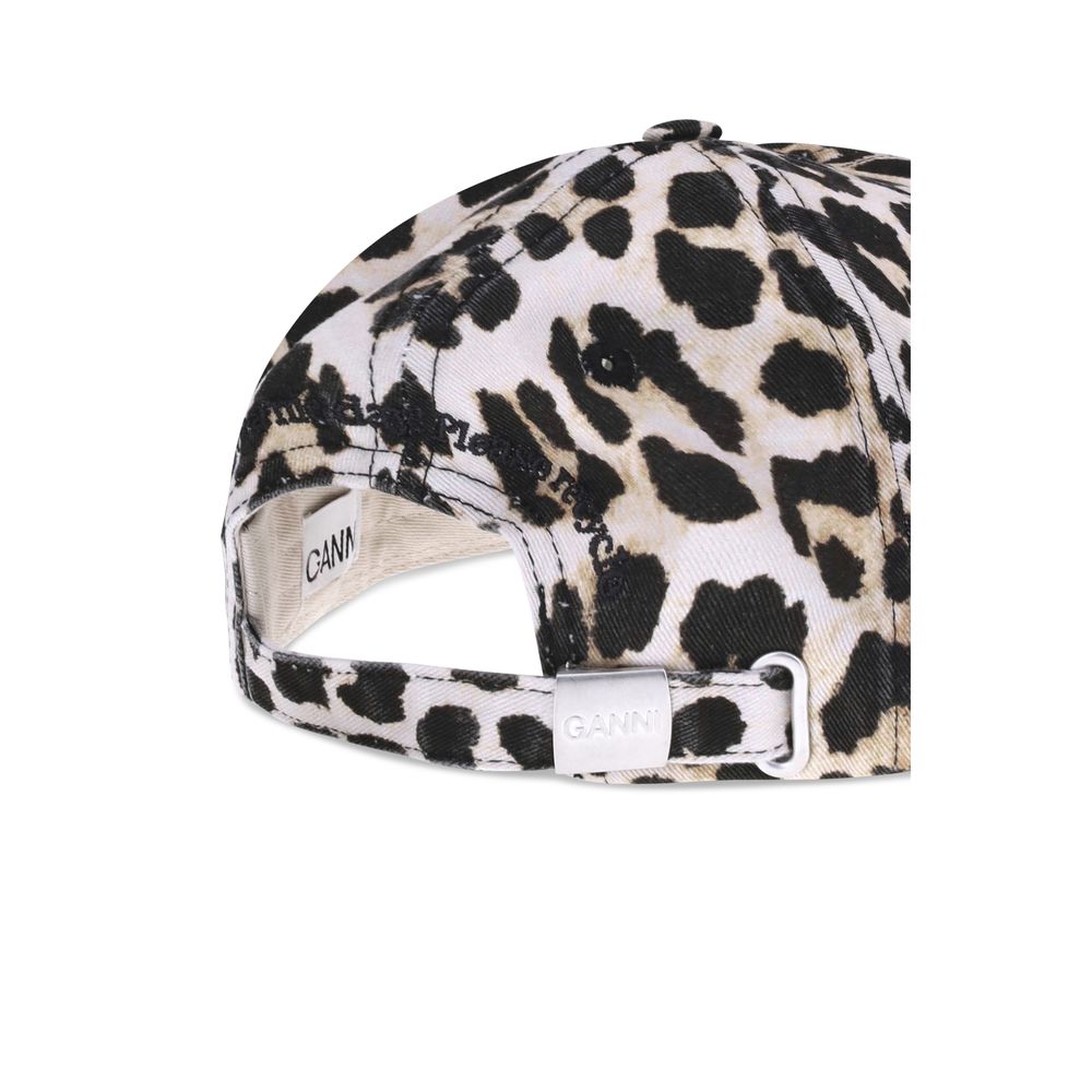 Casquette de baseball léopard Ganni