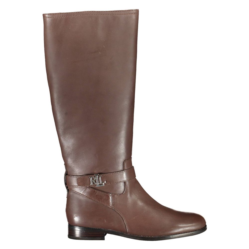 Bottes en cuir marron Ralph Lauren pour femme