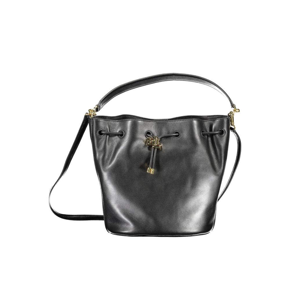 Sac à main en cuir noir Ralph Lauren