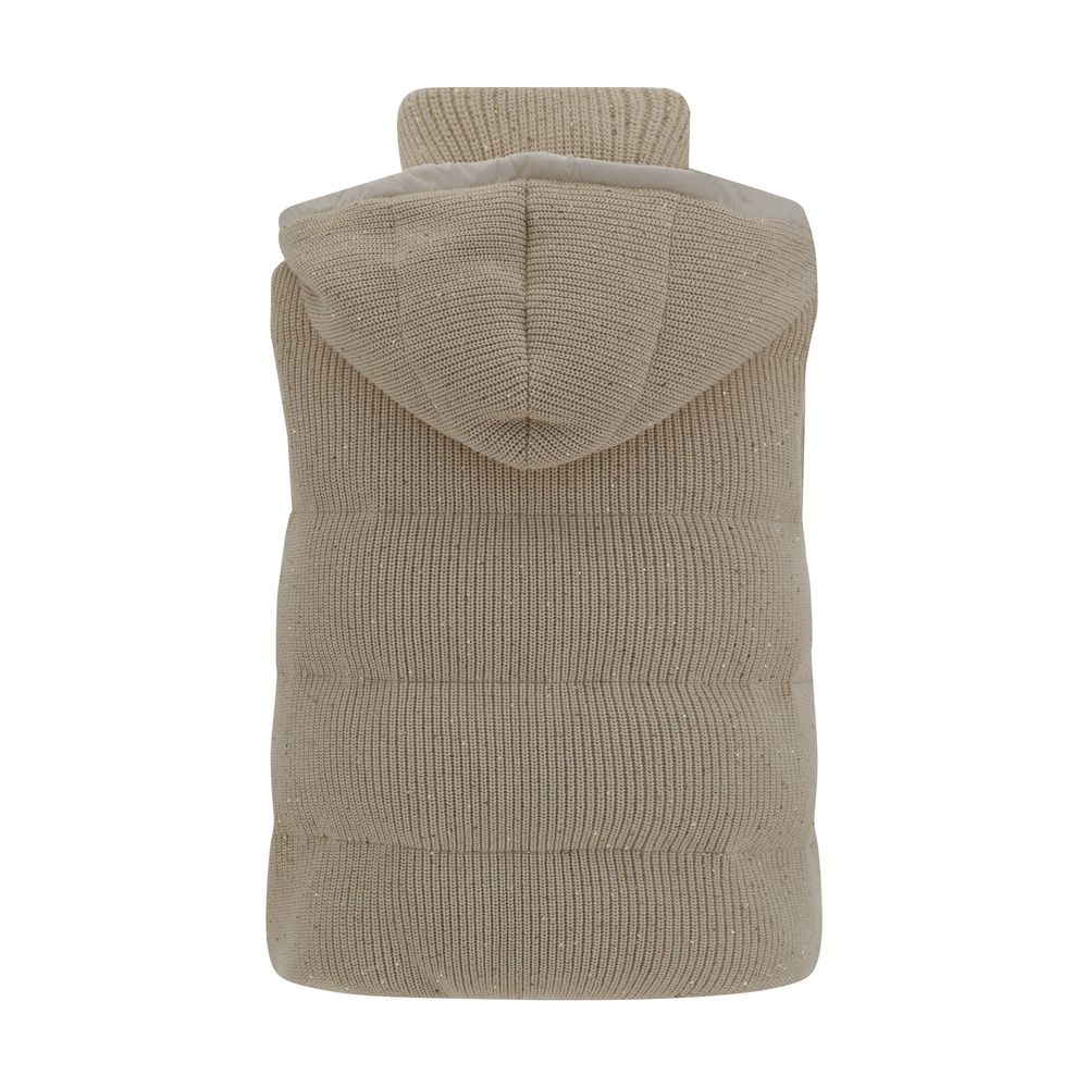 Brunello Cucinelli donsvest met capuchon