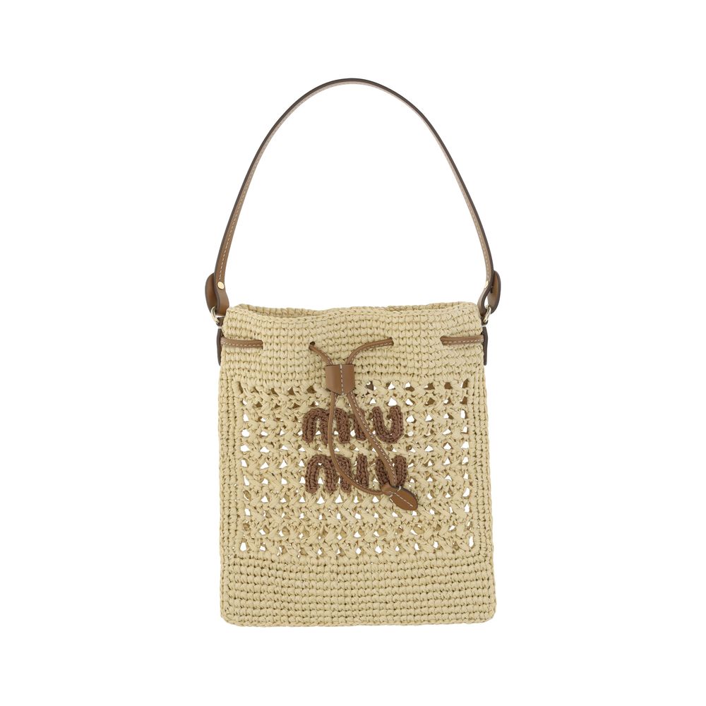 Sac à main en raphia Miu Miu