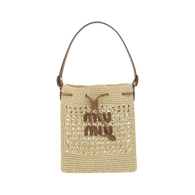 Sac à main en raphia Miu Miu