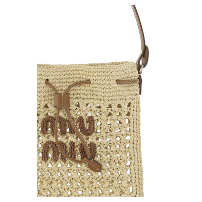 Sac à main en raphia Miu Miu