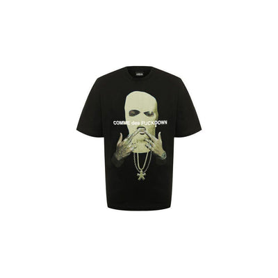 T-shirt noir en coton pour femme Comme des Garçons Fuckdown