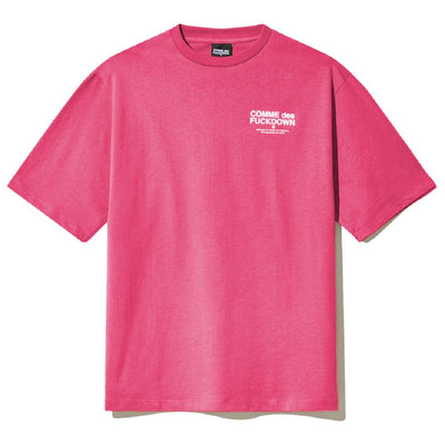 Comme Des Fuckdown Fuchsia Katoenen T-shirt