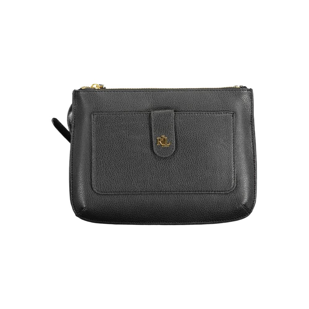 Sac à main en cuir noir Ralph Lauren