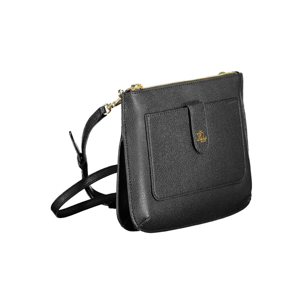 Sac à main en cuir noir Ralph Lauren