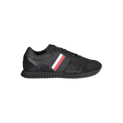 Tommy Hilfiger zwarte polyester sneaker
