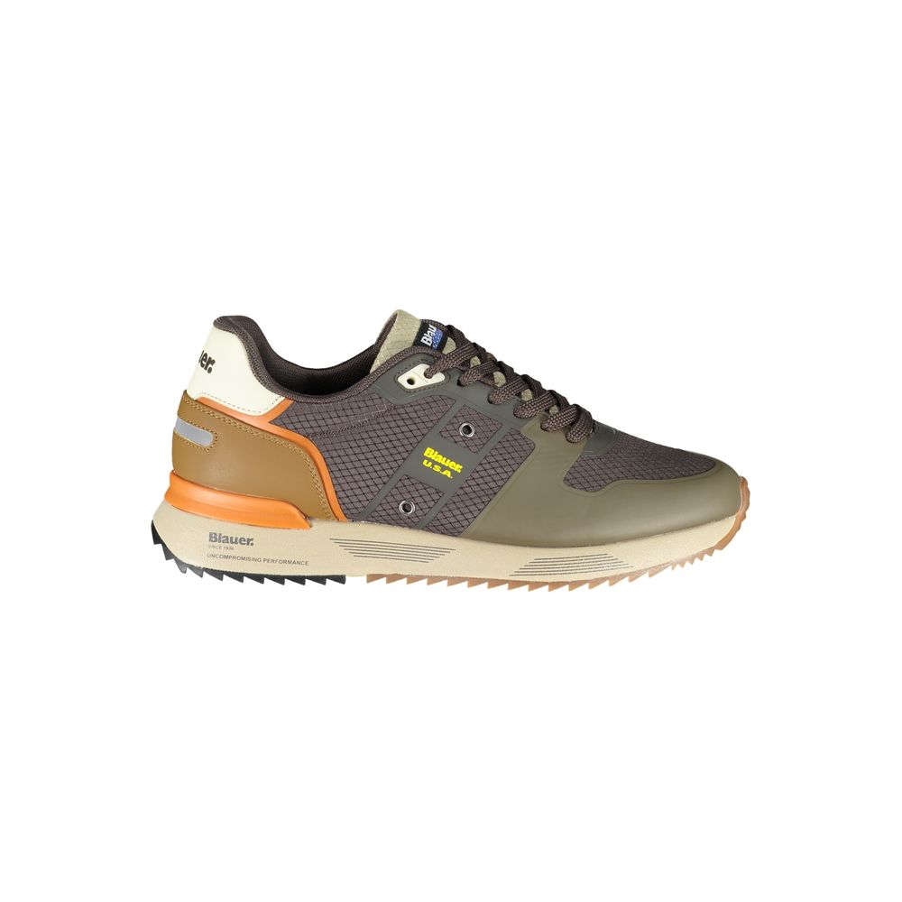 Blauwbruine polyester sneaker
