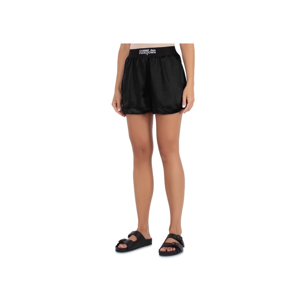 Short en polyester noir Comme des Garçons Fuckdown
