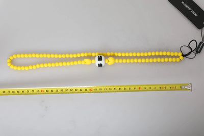 Collier Dolce &amp; Gabbana à chaîne de perles jaunes et logo DG