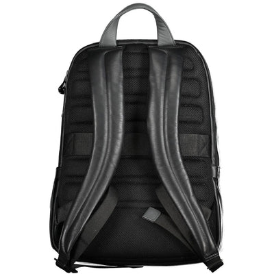 Piquadro Black Leather Backpack