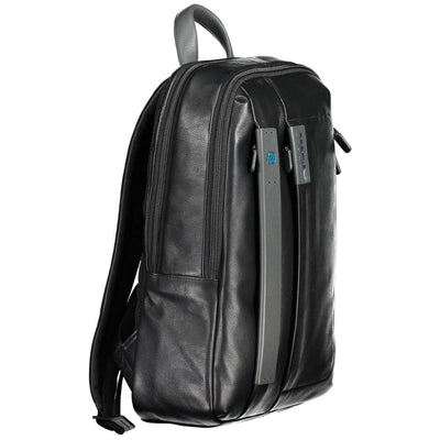 Piquadro Black Leather Backpack