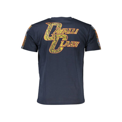 T-shirt en coton bleu Cavalli Class